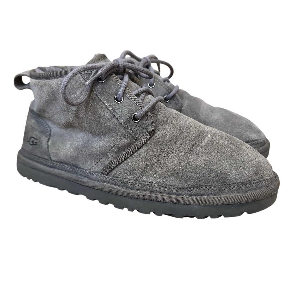 UGG Neumel Charcoal Gray Suede Chukka Ankle Boots Womens Size 10 Lace Up Booties
